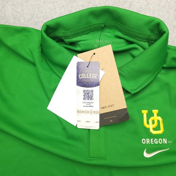 Nike4 Dri-Fit Oregon Ducks Polo Shirt Mens Medium Green NCAA Football UO Logo - Picture 4 of 10